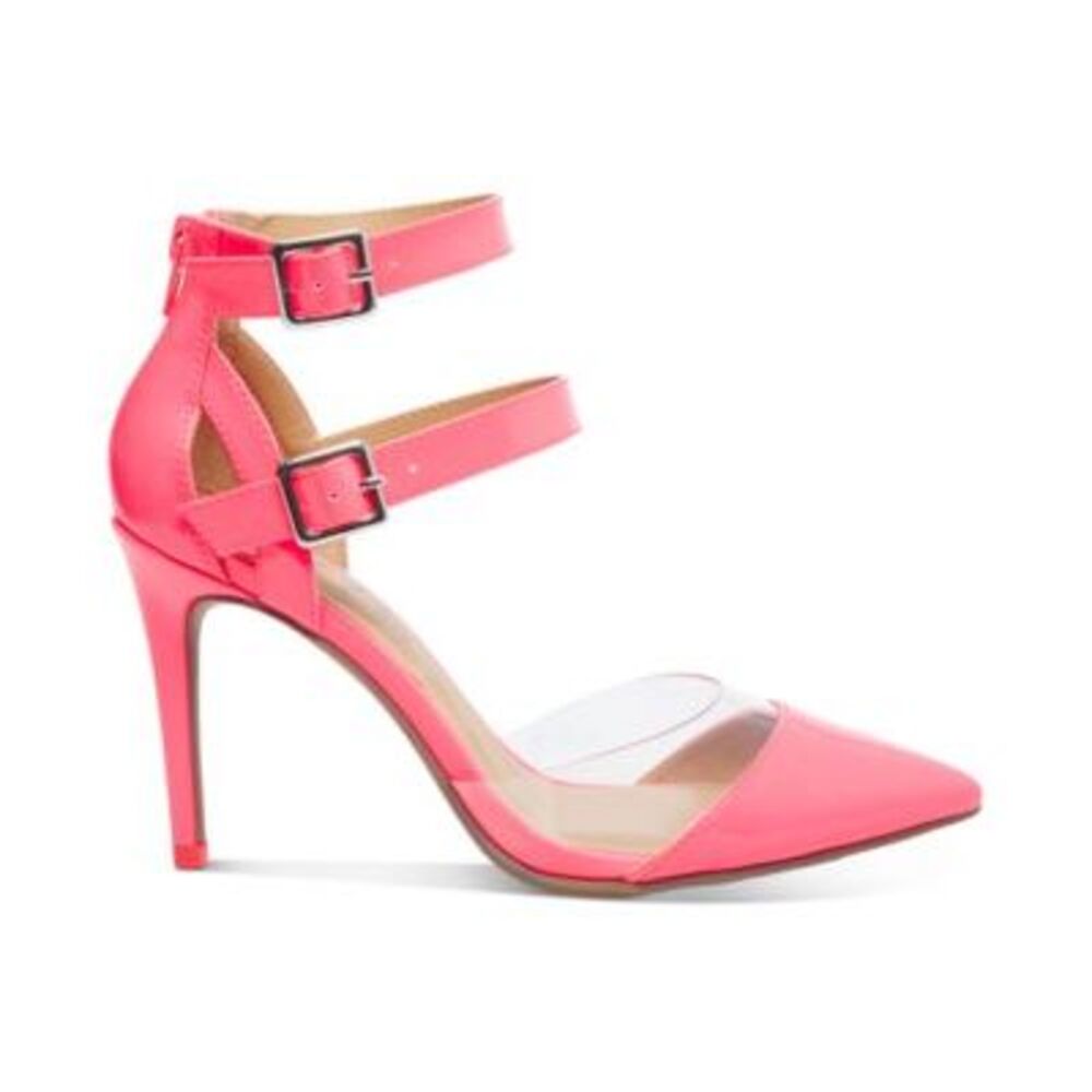 WILD PAIR Womens Pink Closure Transparent Sides Daymian Stiletto Pumps 5 M - Picture 2 of 4